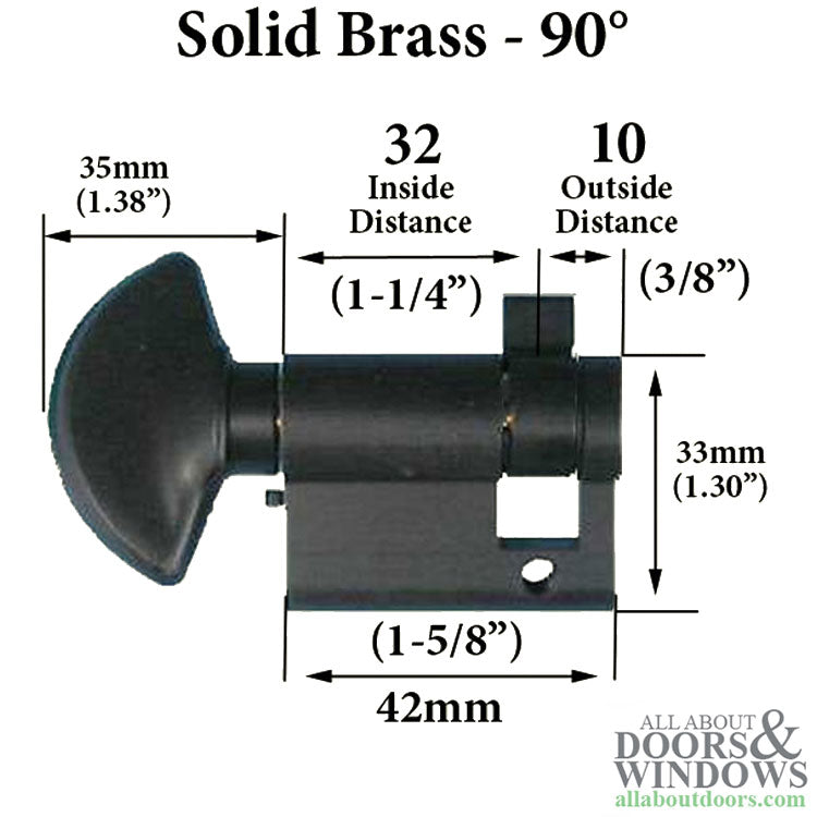 32 / 10 Inactive Non-Keyed 90 Degree Euro Profile Cylinder - 32 / 10 Inactive Non-Keyed 90 Degree Euro Profile Cylinder