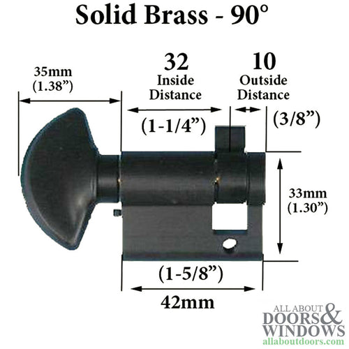 32 / 10 Inactive Non-Keyed 90 Degree Euro Profile Cylinder - 32 / 10 Inactive Non-Keyed 90 Degree Euro Profile Cylinder