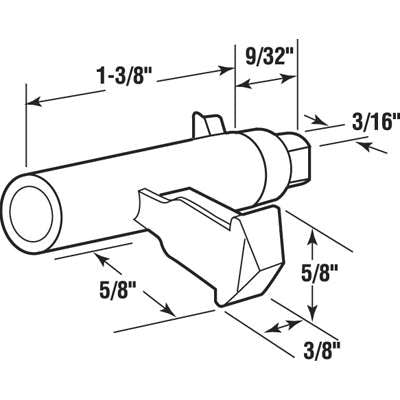 Internal Latch only, 1 inch thick door - Internal Latch only, 1 inch thick door