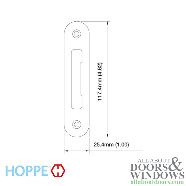 HOPPE Strike Plate with Radius Lip - HOPPE Strike Plate with Radius Lip