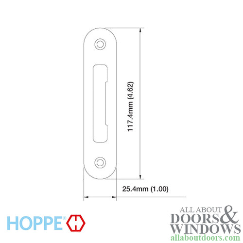 HOPPE Strike Plate with Radius Lip - HOPPE Strike Plate with Radius Lip