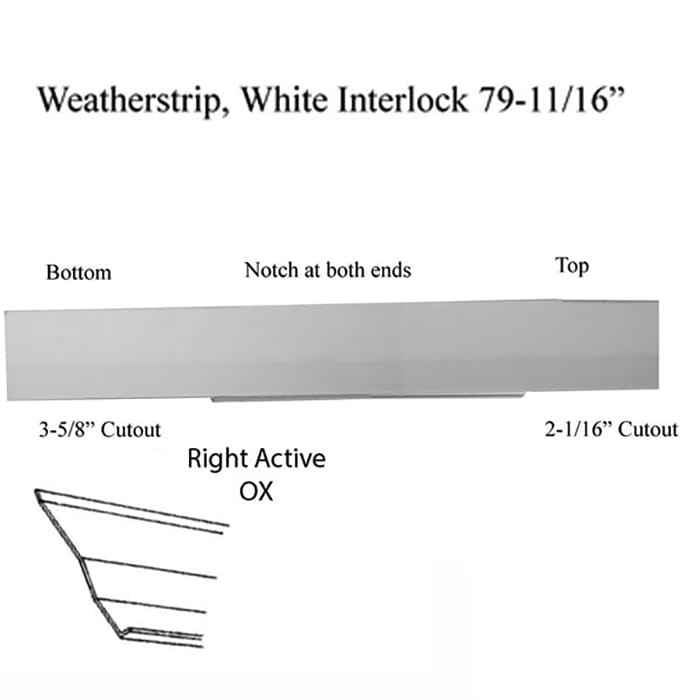 Interlock Weatherstrip, 2  Panel, RH, Operating Pa - Interlock Weatherstrip, 2  Panel, RH, Operating Pa