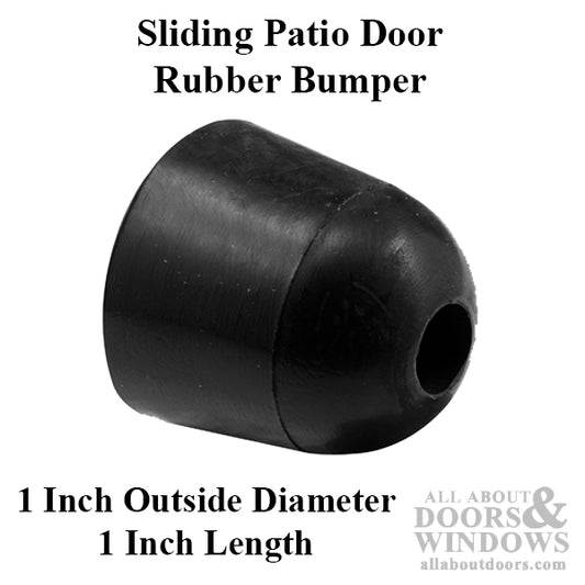 Black Rubber Sliding Door Bumper Pair 1 Inch