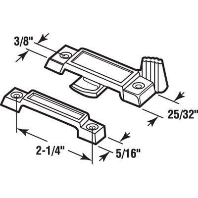 Sash/Cam Lock - Vinyl and Aluminum Sash Hardware, Diecast - Choose Color - Sash/Cam Lock - Vinyl and Aluminum Sash Hardware, Diecast - Choose Color