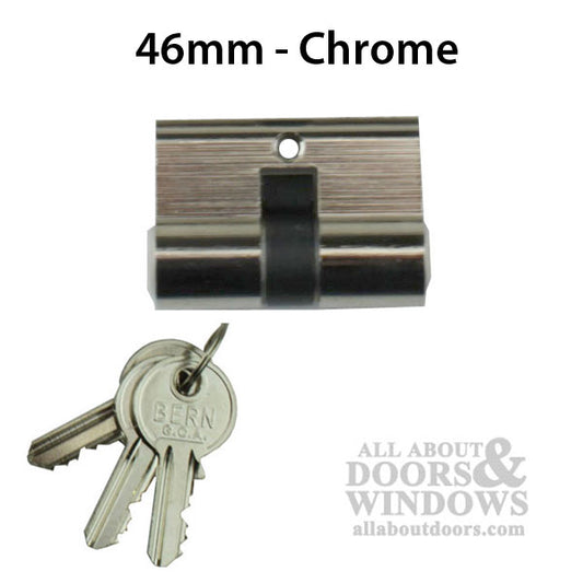 Double Key Gate Lock Profile Cylinder, 46mm - Chrome