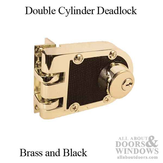 Discontinued - Double cylinder deadlock, jimmy proof, Brass and Black