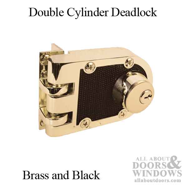 Discontinued - Double cylinder deadlock, jimmy proof, Brass and Black - Discontinued - Double cylinder deadlock, jimmy proof, Brass and Black