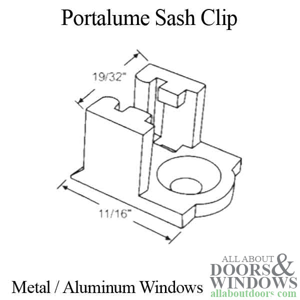 Plastic Portalume Sash Clip - White - Plastic Portalume Sash Clip - White
