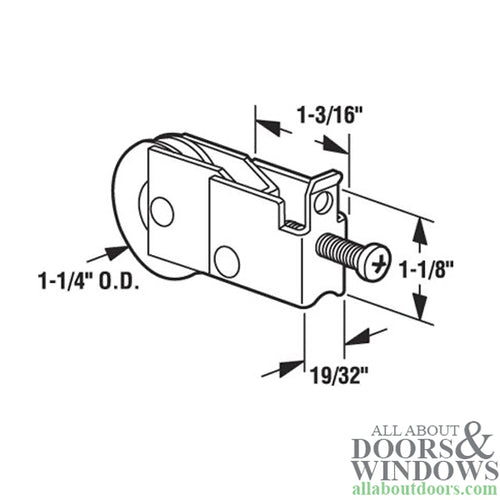 Sliding Door Roller For Glass Sliding Doors 1.25 Inch Nylon Wheel With F Tab Housing - Sliding Door Roller For Glass Sliding Doors 1.25 Inch Nylon Wheel With F Tab Housing