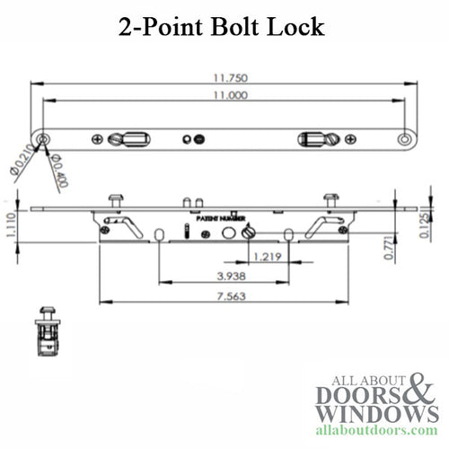 2-point sliding patio door lock with locking bolts - 2-point sliding patio door lock with locking bolts