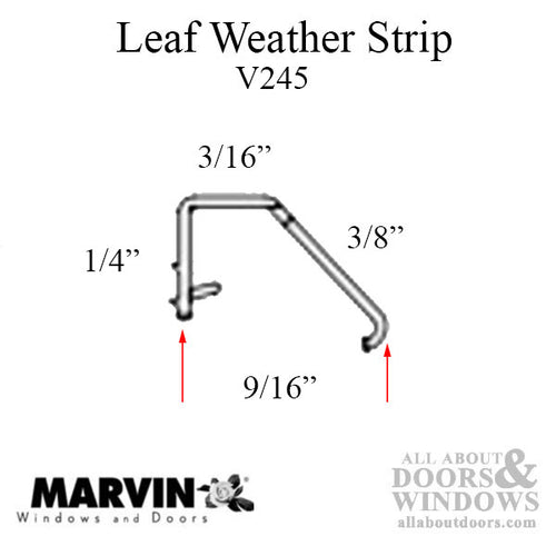 Marvin V245 Leaf Weather Strip, Panel Guide and Jamb Liner 75