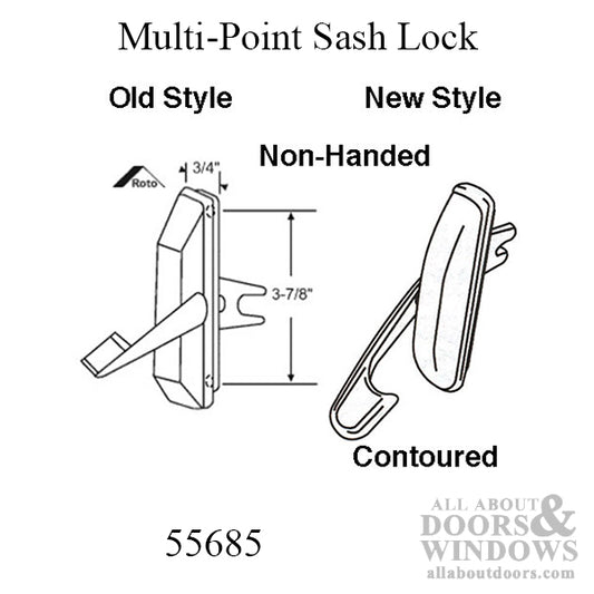 Multi-point Sash Lock, 1-1/8  Non-Handed - White