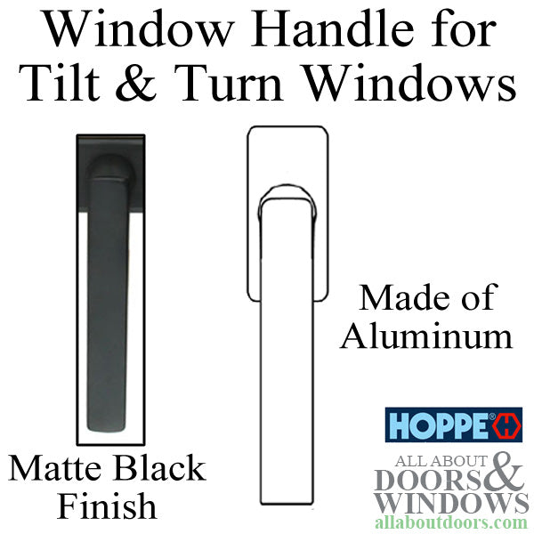 Dallas Handle for Tilt & Turn Windows - Aluminum - Matte Black - Dallas Handle for Tilt & Turn Windows - Aluminum - Matte Black