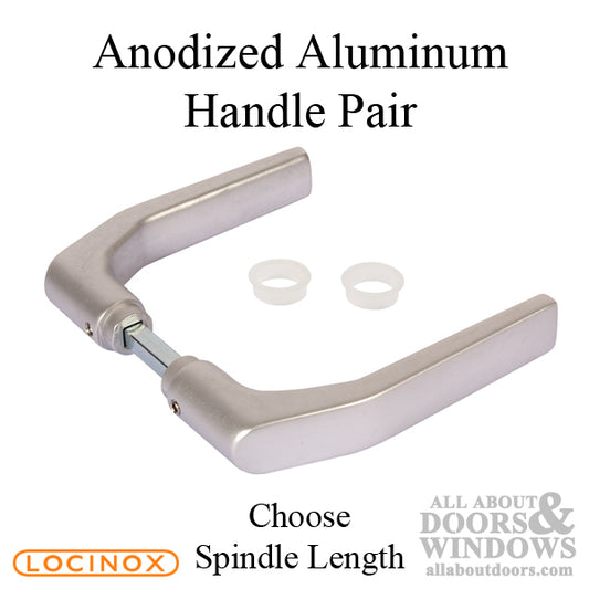 Aluminum Locinox Handle Pair for Gate Locks - 90mm or 120mm Spindle Length