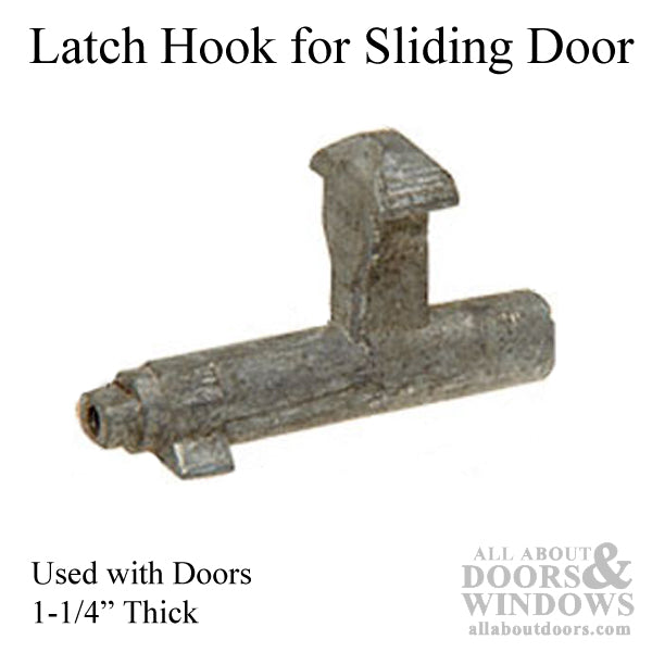 Latch Hook for Sliding Patio Door, 1-1/4 Inch, Die-cast Finish - Latch Hook for Sliding Patio Door, 1-1/4 Inch, Die-cast Finish