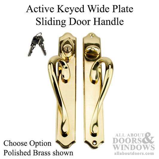 Ashland Inspirations Sliding Door Handle Wide Plate Keyed Sliding Door Handle