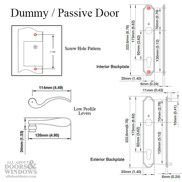 HOPPE Munchen Dummy Low Profile Handle Set Right Hand Satin Nickel - HOPPE Munchen Dummy Low Profile Handle Set Right Hand Satin Nickel