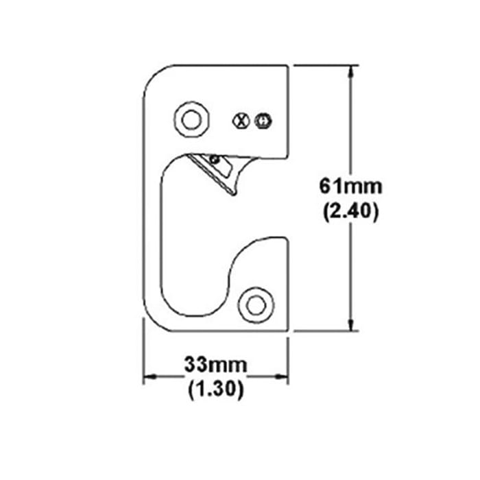 Strike Plate, RA6133, Auto-Release Roller, 1.30 x 2.40 -Brass Finished - Strike Plate, RA6133, Auto-Release Roller, 1.30 x 2.40 -Brass Finished