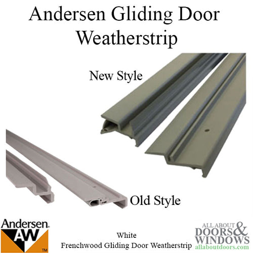 Andersen Window Frenchwood Gliding Doors Complete Weatherstrip Set - 6 ft 8 in - 1990-Present, White - Andersen Window Frenchwood Gliding Doors Complete Weatherstrip Set - 6 ft 8 in - 1990-Present, White