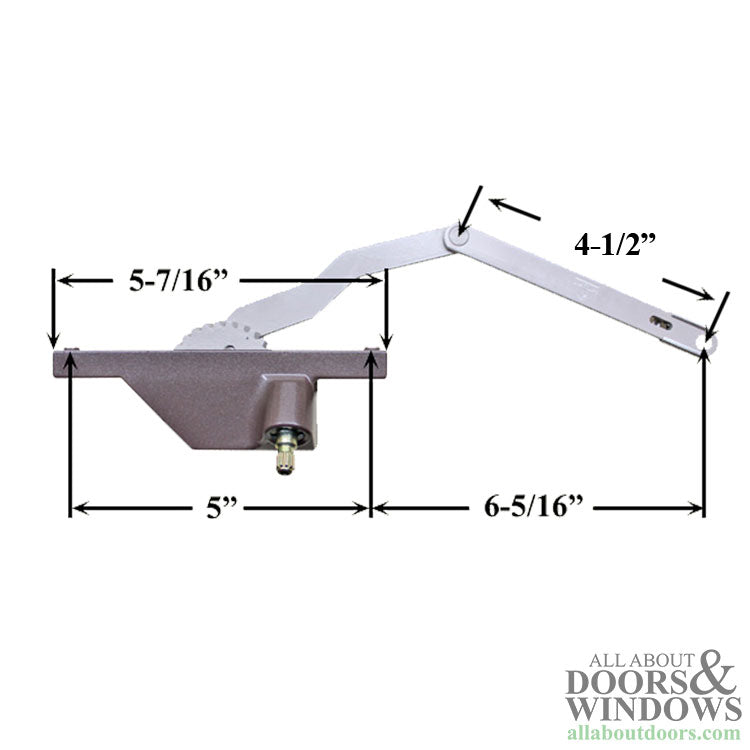 Right Hand 6-11/16 Inch Rear Face Mounted Dyad Casement Operator for Window - Choose Color - Right Hand 6-11/16 Inch Rear Face Mounted Dyad Casement Operator for Window - Choose Color