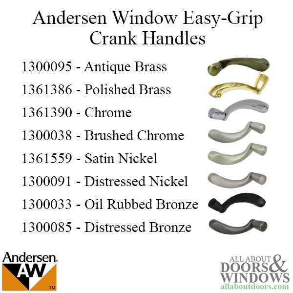 Andersen Window E-Z Casement Crank Handle - Estate Style - Distressed Bronze - Andersen Window E-Z Casement Crank Handle - Estate Style - Distressed Bronze