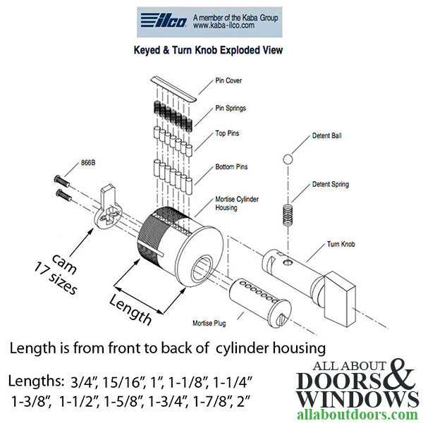 Mortise Cylinder, 1-1/8
