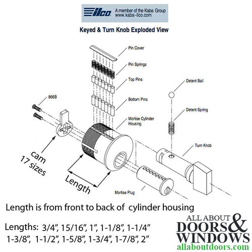Mortise Cylinder, 1-1/8