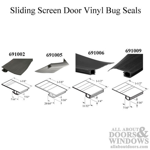 Vinyl Bug Seal for Sliding Screen Door - 7 Foot Roll, Black - Vinyl Bug Seal for Sliding Screen Door - 7 Foot Roll, Black