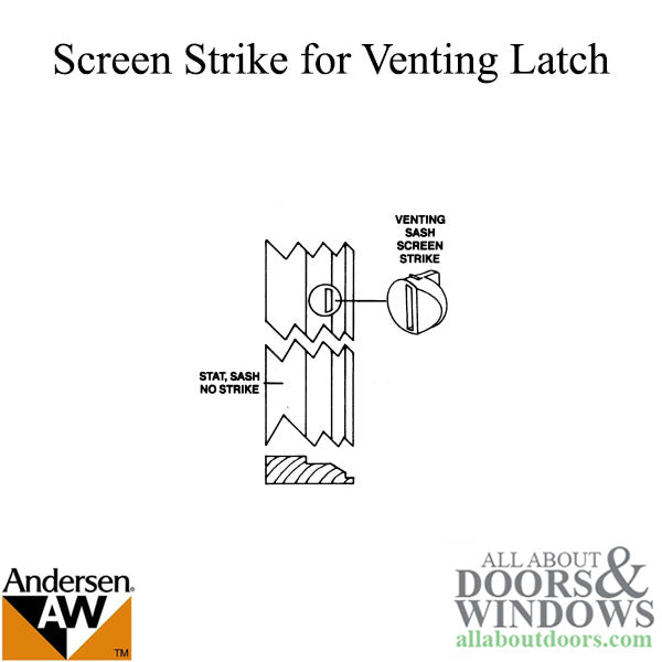 Screen Strike for Venting Sash - Plastic - Screen Strike for Venting Sash - Plastic