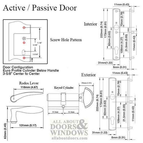 HOPPE Multipoint Handle Set with Rodos Lever Active Satin Nickel - HOPPE Multipoint Handle Set with Rodos Lever Active Satin Nickel