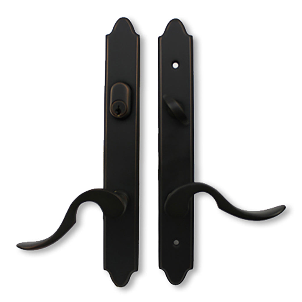 Emtek 1471 Concord 11 Inch Keyed Multipoint Lock Trim, Keyed Alike, Cortina Handle, Right-Handed - Oil Rubbed Bronze - Emtek 1471 Concord 11 Inch Keyed Multipoint Lock Trim, Keyed Alike, Cortina Handle, Right-Handed - Oil Rubbed Bronze