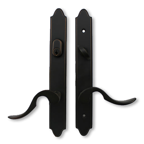 Emtek 1471 Concord 11 Inch Keyed Multipoint Lock Trim, Keyed Alike, Cortina Handle, Right-Handed - Oil Rubbed Bronze - Emtek 1471 Concord 11 Inch Keyed Multipoint Lock Trim, Keyed Alike, Cortina Handle, Right-Handed - Oil Rubbed Bronze