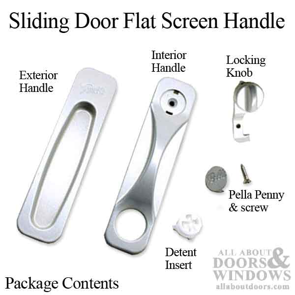 Sliding Door Flat Screen Handle and Strike Kit, Metal, 2005/Current - Champagne - Sliding Door Flat Screen Handle and Strike Kit, Metal, 2005/Current - Champagne