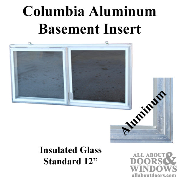 C-310-12 Aluminum Basement WINDOW Insert, Dual Pane Glass - C-310-12 Aluminum Basement WINDOW Insert, Dual Pane Glass