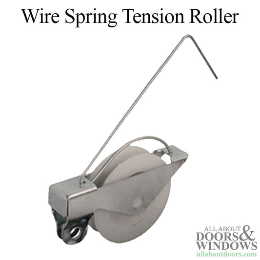 Wire Spring Tension Roller Assembly with 1 Inch Nylon Wheel for Sliding Screen Door