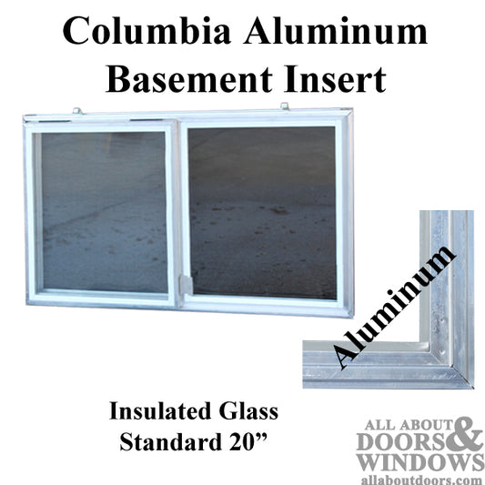 C-310-20 Aluminum Basement WINDOW Insert, Dual Pane Glass