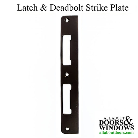 Latch & Deadbolt Strike Plate, 1.30 x 8.82 Flat - Rustic Umber