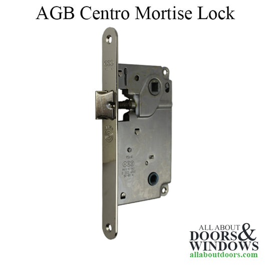 AGB Centro Mortise Lock, 50mm Backset, 18mm Radius Faceplate, Bathroom Function