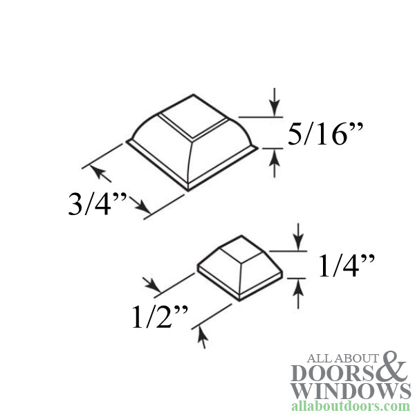 Square Assorted Tub Enclosure Bumpers 1 Pair of Each Size - Square Assorted Tub Enclosure Bumpers 1 Pair of Each Size