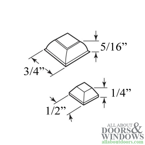 Square Assorted Tub Enclosure Bumpers 1 Pair of Each Size - Square Assorted Tub Enclosure Bumpers 1 Pair of Each Size