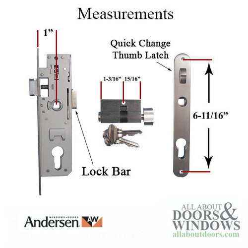 Andersen/Emco Mortise Lock Handleset Replacement for Doors Made After 2004 - Andersen/Emco Mortise Lock Handleset Replacement for Doors Made After 2004