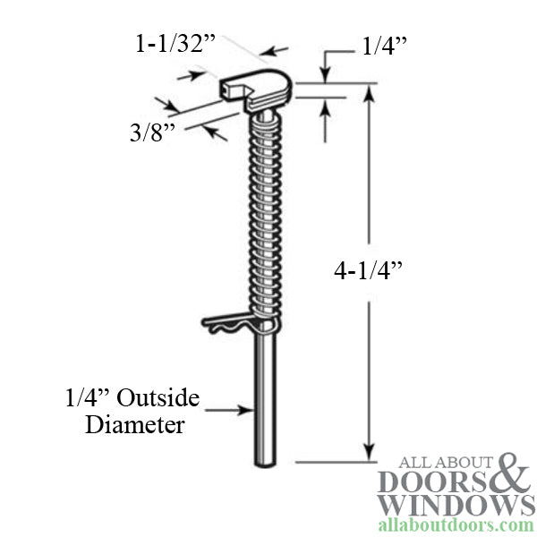 Pivot Rod, 1/4 inch, Top, Metal bi-fold Door - Pivot Rod, 1/4 inch, Top, Metal bi-fold Door