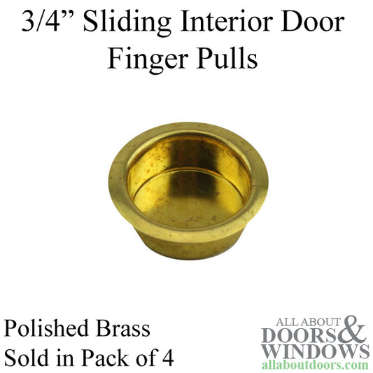 3/4 in. Sliding Interior Door Finger Pull in Polished Brass