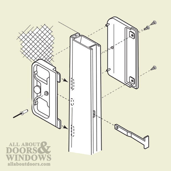 Marvin Sliding Screen Door Latch and Pull Handle Set, Black Finish - Marvin Sliding Screen Door Latch and Pull Handle Set, Black Finish