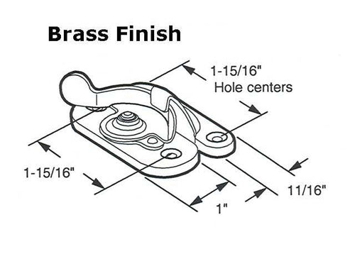 Sash / Cam Lock - Wood Sash Hardware, Stamped Steel - Polished Brass - Sash / Cam Lock - Wood Sash Hardware, Stamped Steel - Polished Brass