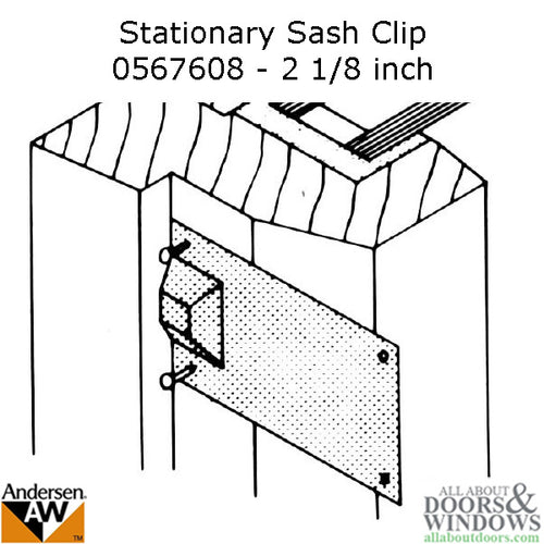 Andersen Primed Casement Windows, Sash Clips - Stationary - 2 1/8 inch - Andersen Primed Casement Windows, Sash Clips - Stationary - 2 1/8 inch