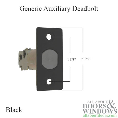 Generic Auxiliary Deadbolt - Single Cylinder in Black - Generic Auxiliary Deadbolt - Single Cylinder in Black