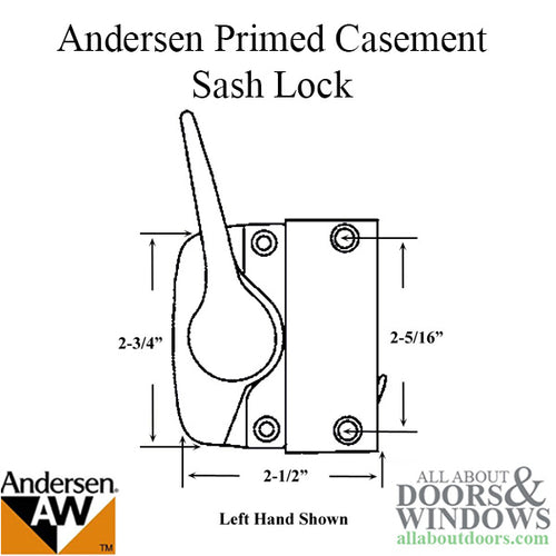 Sash Lock - Andersen Casement 1974-80, LH- Stone - Sash Lock - Andersen Casement 1974-80, LH- Stone