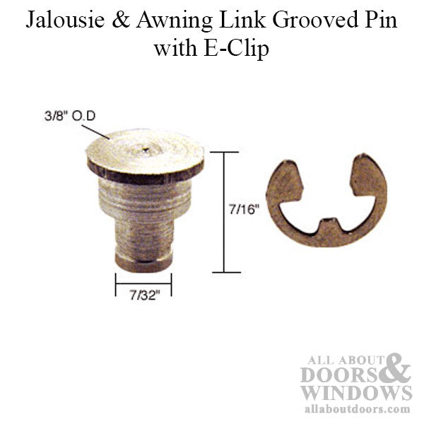 Jalousie and Awning Window Link Groove Pin & E-Clip Pack, 3/16