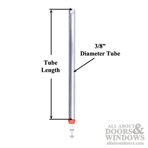 3/8 Inch Spiral Tilt-In Window Balance Rod with Red Bearing and Double Pins - Choose Length - 3/8 Inch Spiral Tilt-In Window Balance Rod with Red Bearing and Double Pins - Choose Length